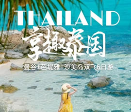 趣享泰國—曼谷、芭提雅、沙美島雙飛6日游